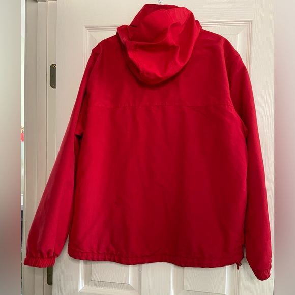 Lands’ End Men’s Fleece Lined Rain Coat Jacket Red Size Large - Picture 4 of 4
